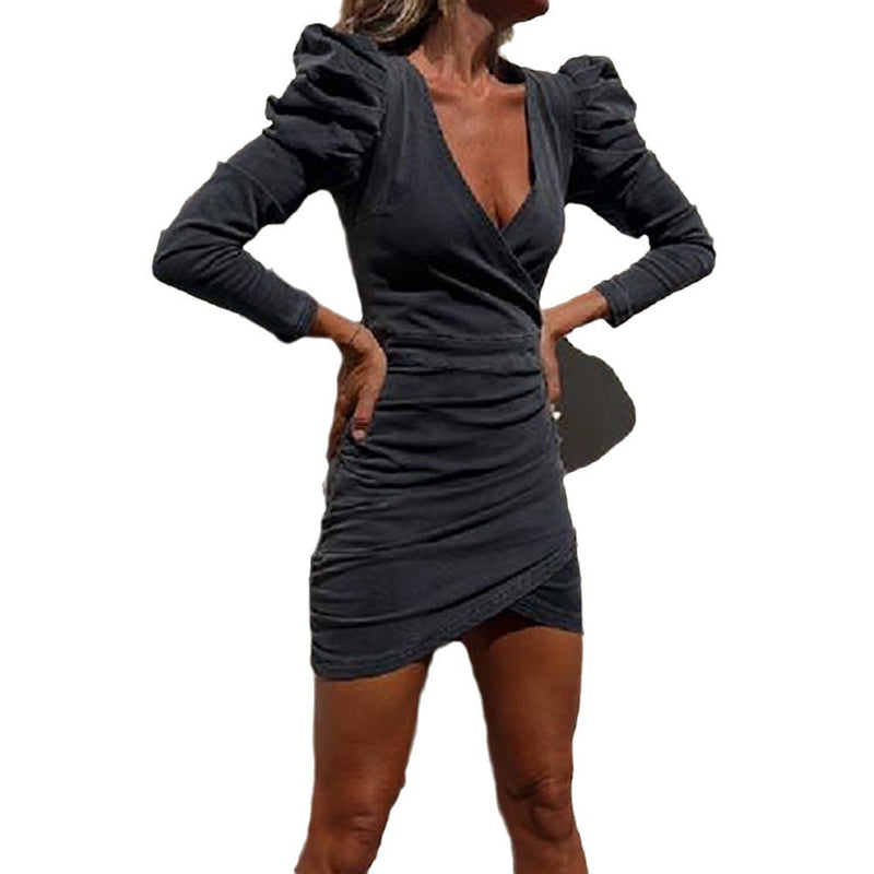Bequemes Denim Kleid mit Puffärmeln für jeden Anlass