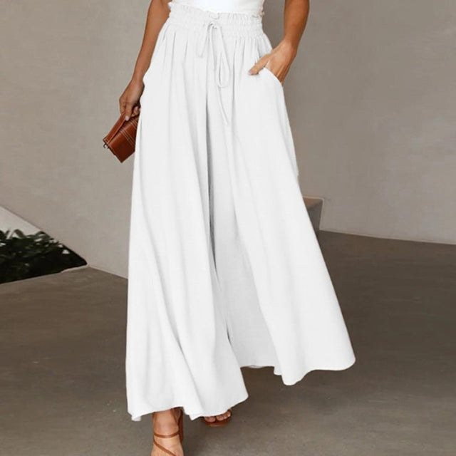Melina  - Leichte Damen-Leinenhose mit weitem Bein für Frühling und Sommer