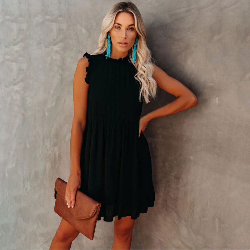 Elegantes Emma -Ärmelloses Lockere Passform Pullover Mini Kleid