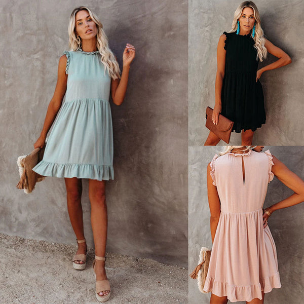 Elegantes Emma -Ärmelloses Lockere Passform Pullover Mini Kleid