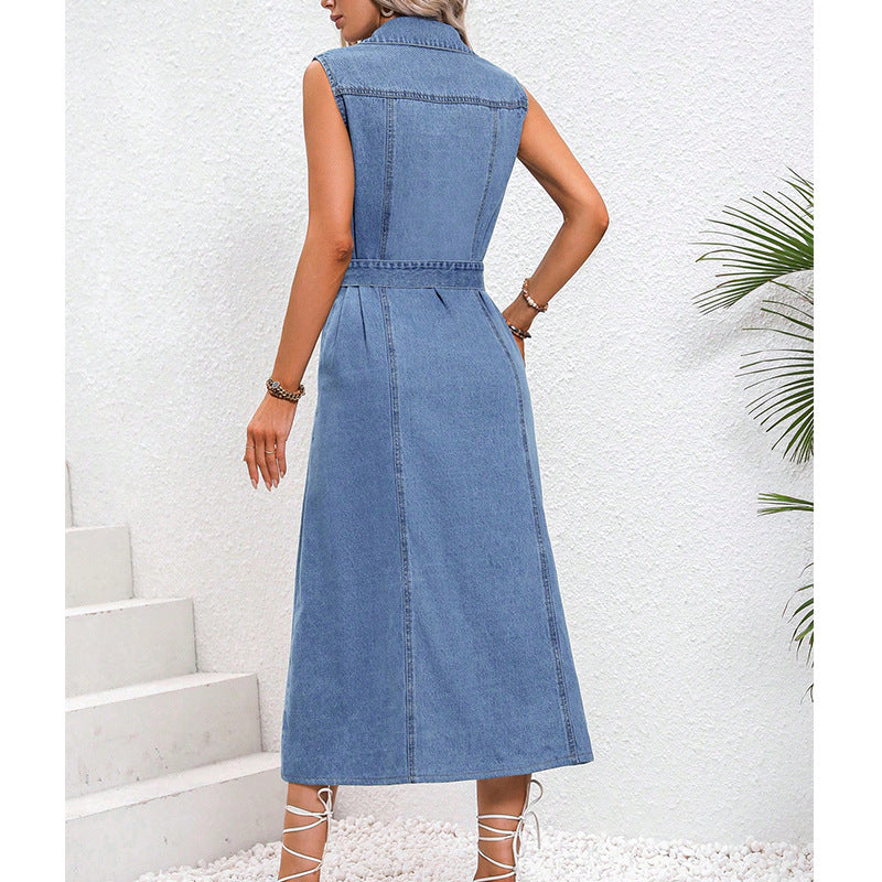 Weiches Denim-Kleid mit Taille-Optimierung für dich elegant