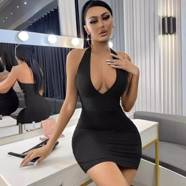 Elegantes High-End Deep V-Ausschnitt Weste Kleid