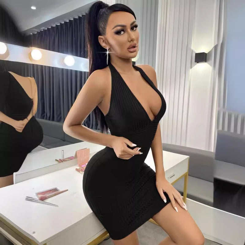 Elegantes High-End Deep V-Ausschnitt Weste Kleid