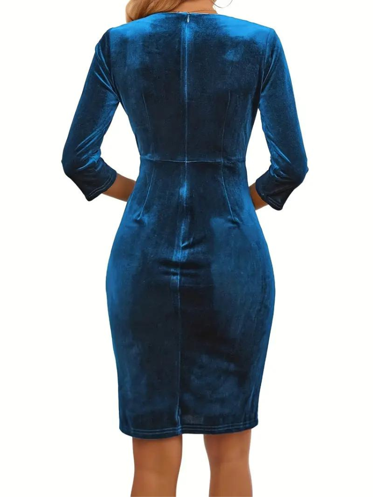 Elegantes Emma -Cordkleid für jeden Anlass, langärmelig