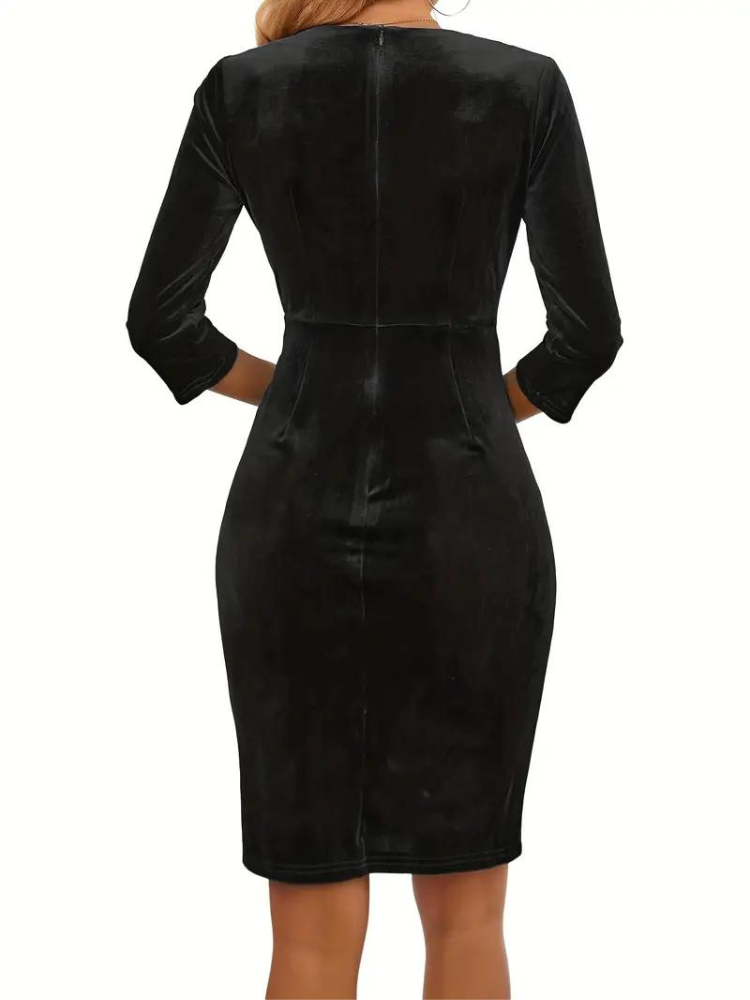 Elegantes Emma -Cordkleid für jeden Anlass, langärmelig