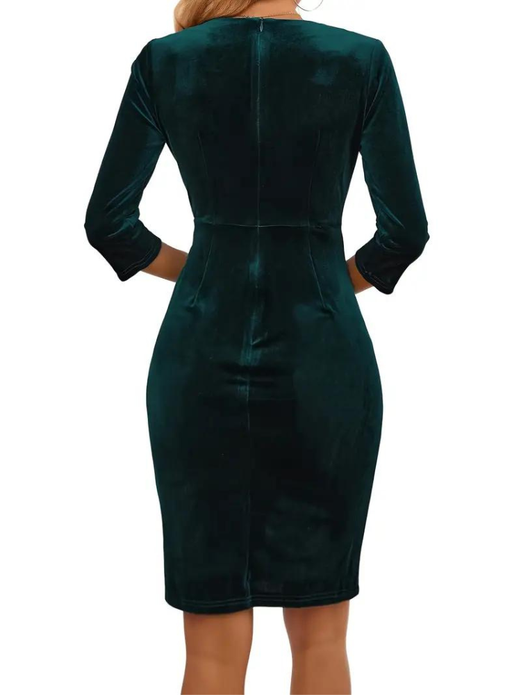 Elegantes Emma -Cordkleid für jeden Anlass, langärmelig