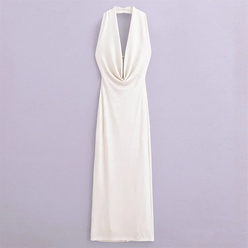 Elegantes Leichtes Kleid mit V-Ausschnitt für den Sommer