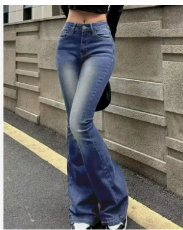 Elegante Weiche Warm Taillierte Ausgestellte Schöne Jeans
