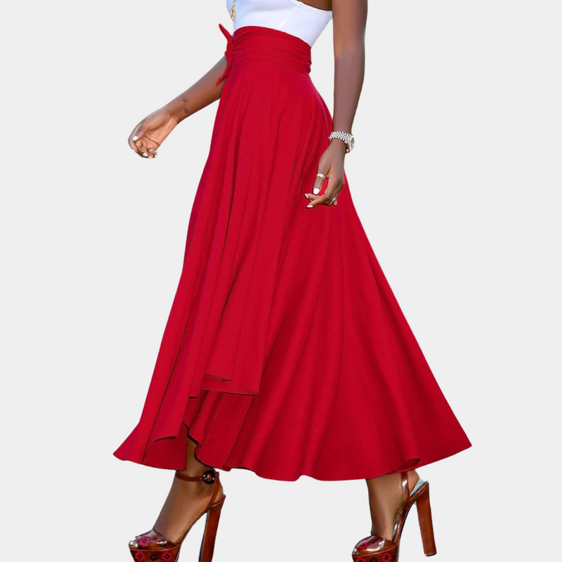 Reine – Eleganter langer Damenrock in Rot