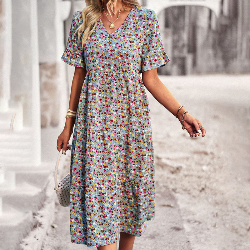 Elegantes Amalia - Feminines geblümtes Midikleid für Damen