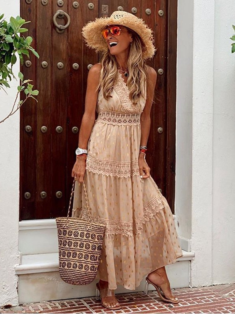 Schönes und Luftiges Ingrid - Boho Ibiza Damenkleid