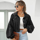 Bequeme Weiche Warme Kurze Cord Jacke Damenbekleidung Jacket