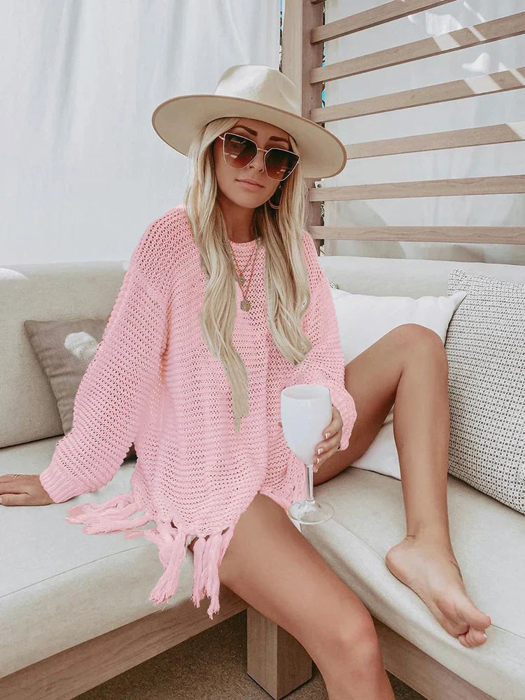 Elegantes Boho Strick Sommerkleider für dich im Trend