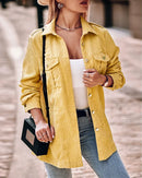 Bequeme Warme Gelbe Schöne Damen Leichte Cord Jacke