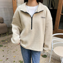 Warm Kuscheliges Sweatshirt Halbreißverschluss Hoodie