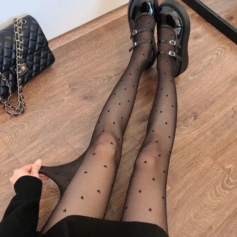 Elegante Warme Muster Oberschenkelhohe Glanz Strumpfhose