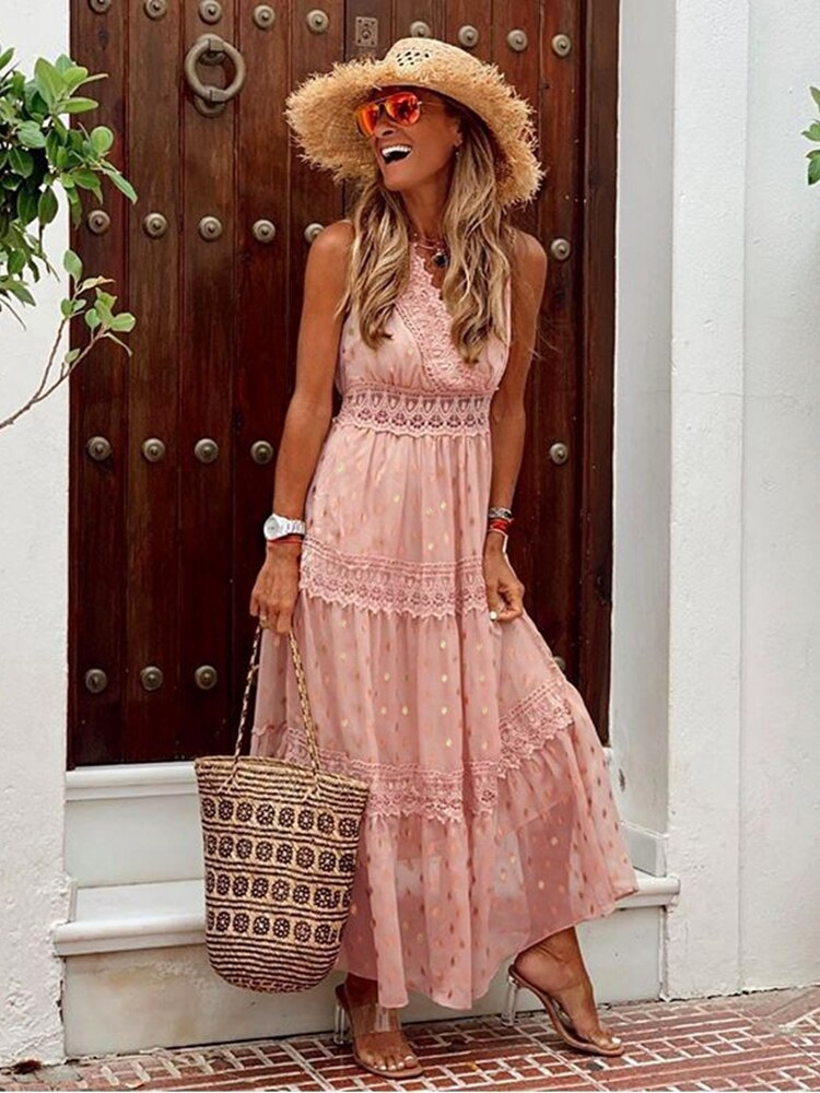 Schönes und Luftiges Ingrid - Boho Ibiza Damenkleid