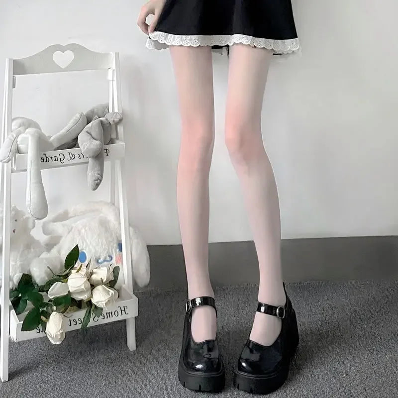 Elegante Warme Muster Oberschenkelhohe Glanz Strumpfhose