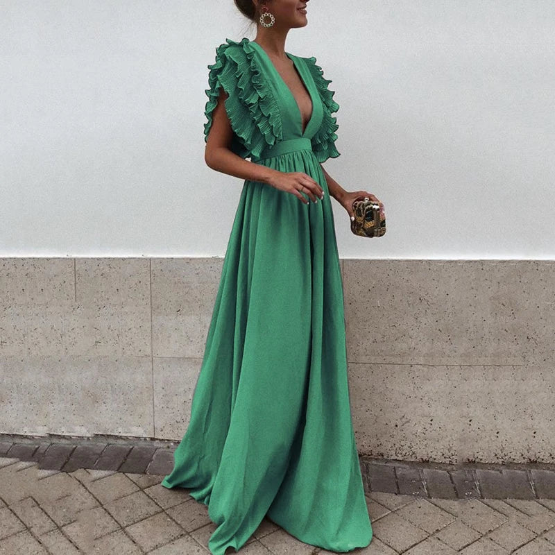 Bequemes und Elegantes Kleid mit gerafften Ärmeln für dich