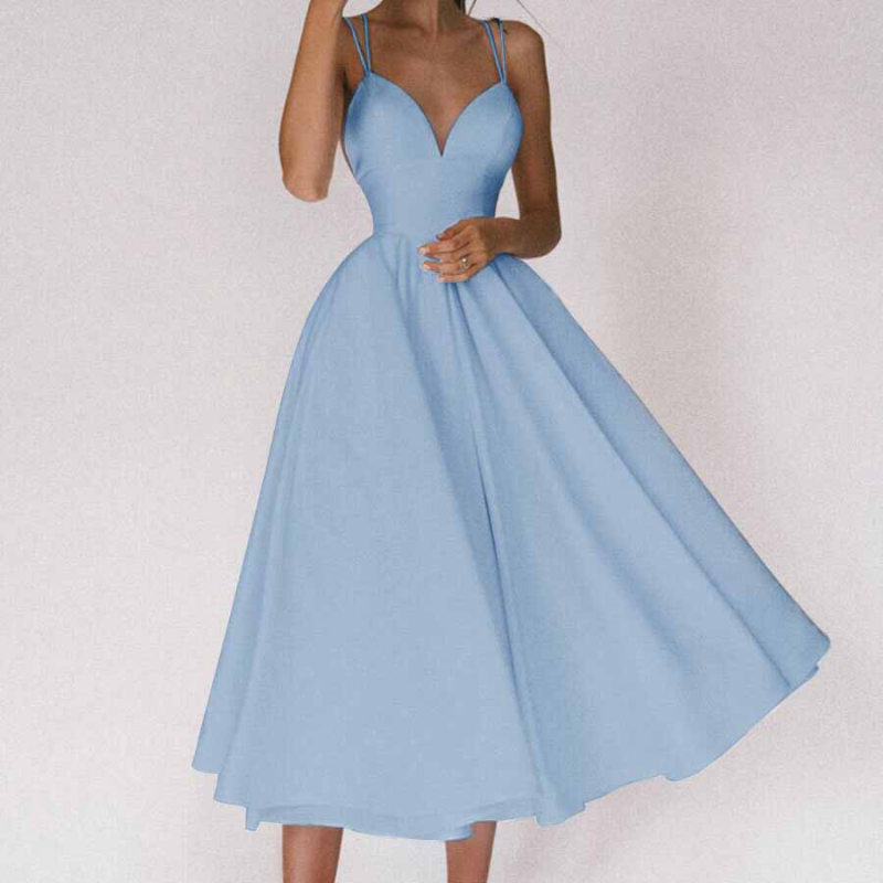 Bequemes Elegantes Kleid mit V-Ausschnitt für dich
