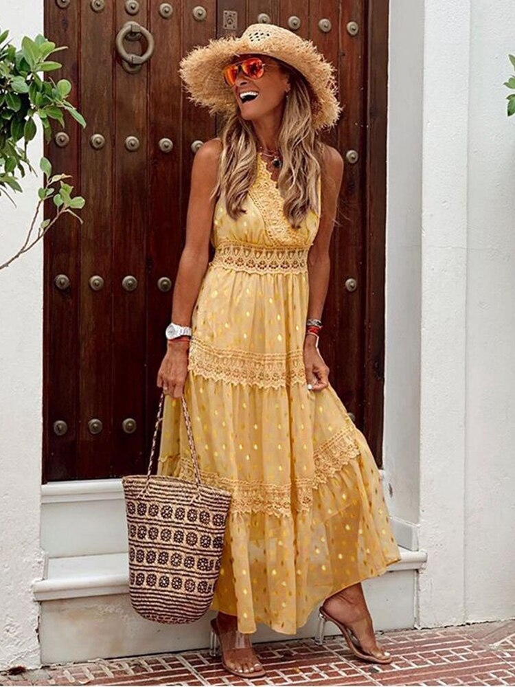 Schönes und Luftiges Ingrid - Boho Ibiza Damenkleid