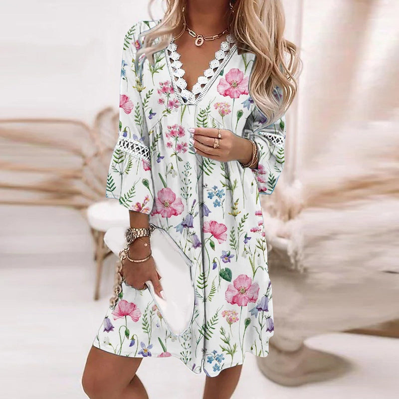 Warmes Blumenkleid für Damen für dich im schönen Stil