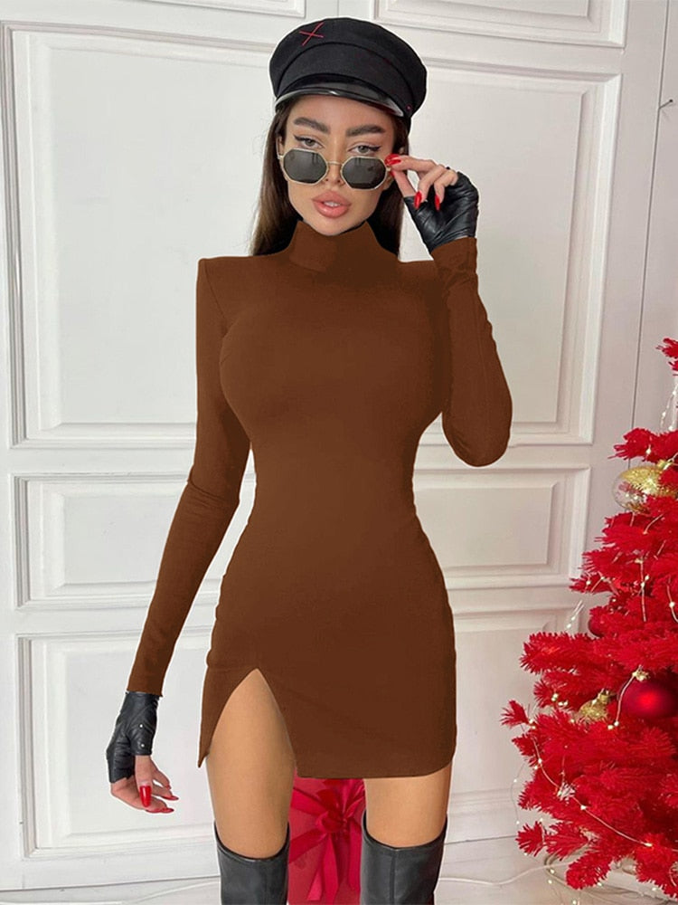 Bequemes Kuscheliges - Basic Langarmkleid für Frauen für dich