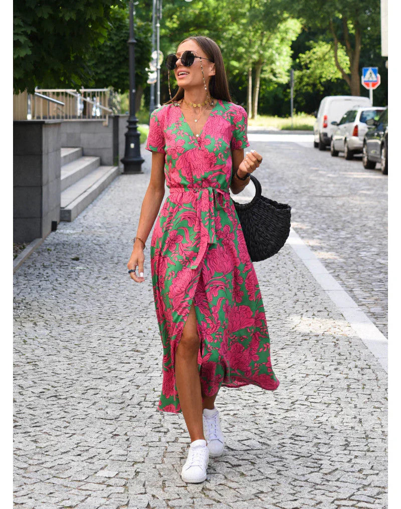 Weiches - Stilvolles V-Ausschnitt-Kleid für jeden Anlass