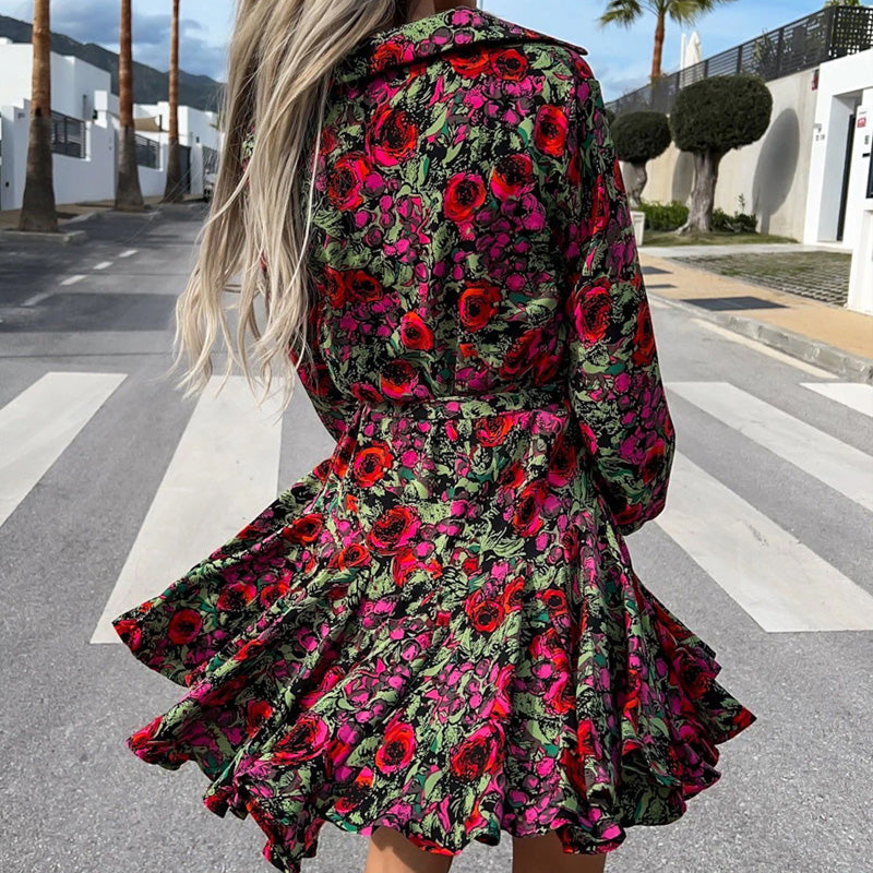 Bequemes - Elegantes Flare-Kleid mit Blumenmuster für dich
