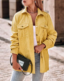 Bequeme Warme Gelbe Schöne Damen Leichte Cord Jacke