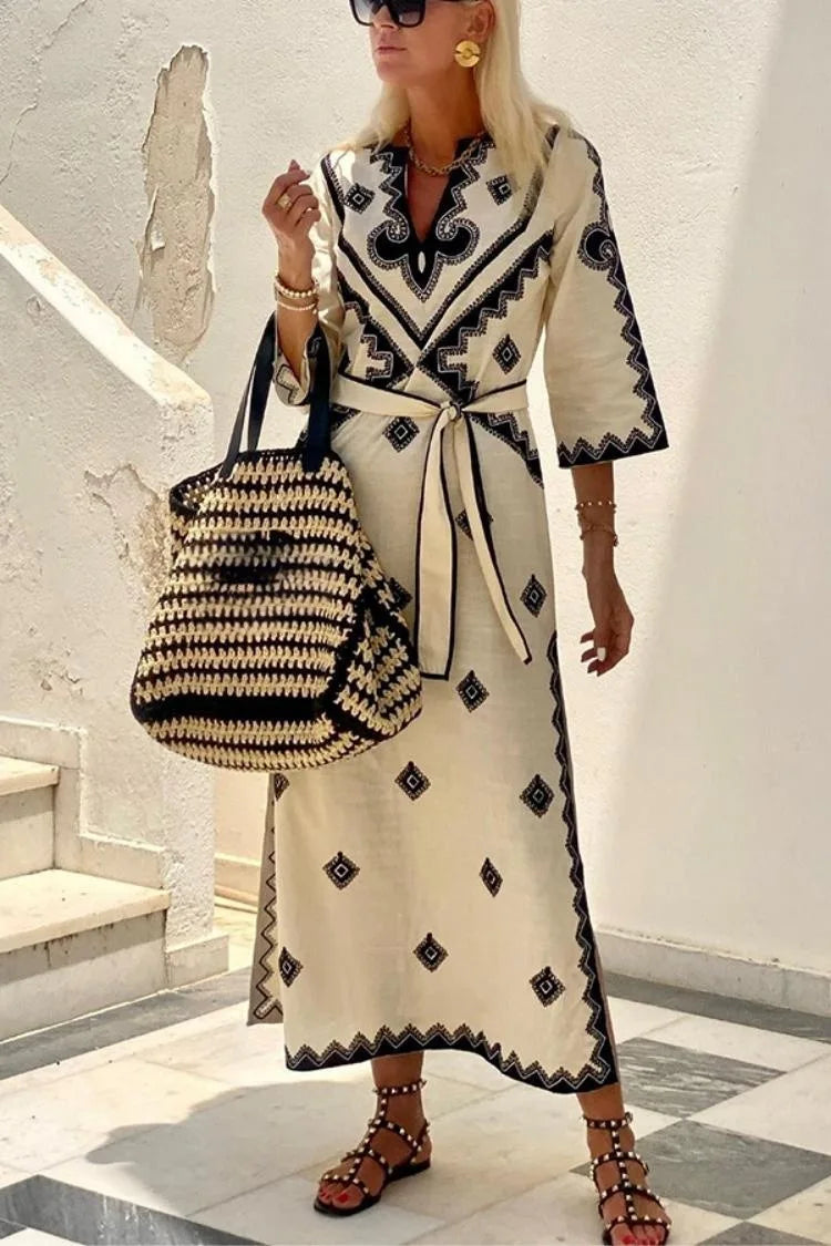 Bequemes - Locker geschnittenes Kleid mit Gürtel für dich