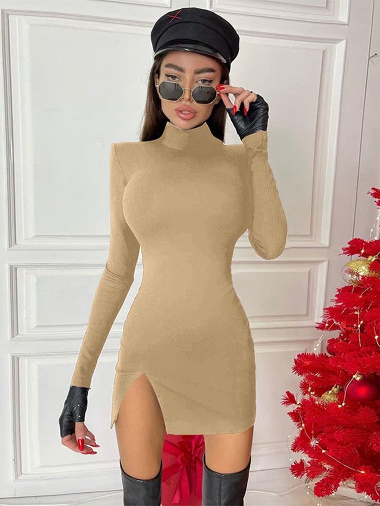 Bequemes Kuscheliges - Basic Langarmkleid für Frauen für dich