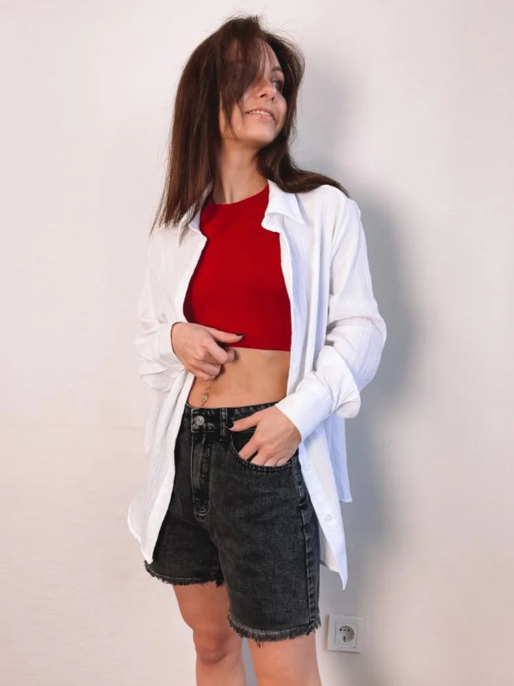 Cornelia – Stylische High-Waist Sommer-Denimshorts für Damen