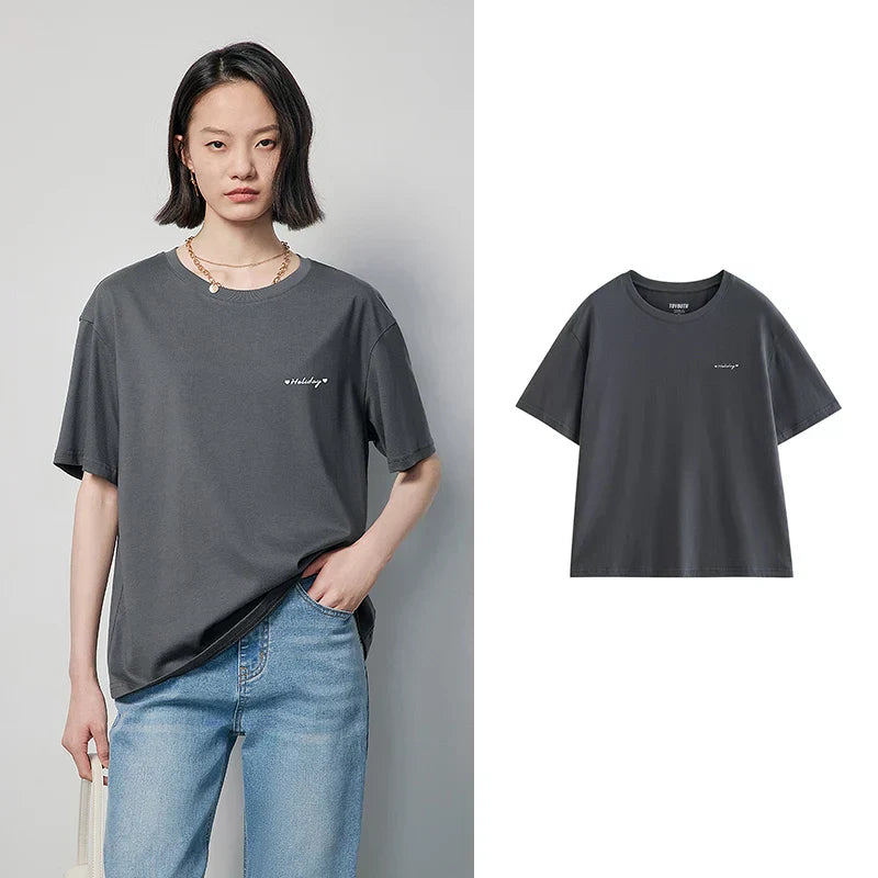 Warmes Schwarz T-Shirt Kleid mit 'was?' Druck für dich