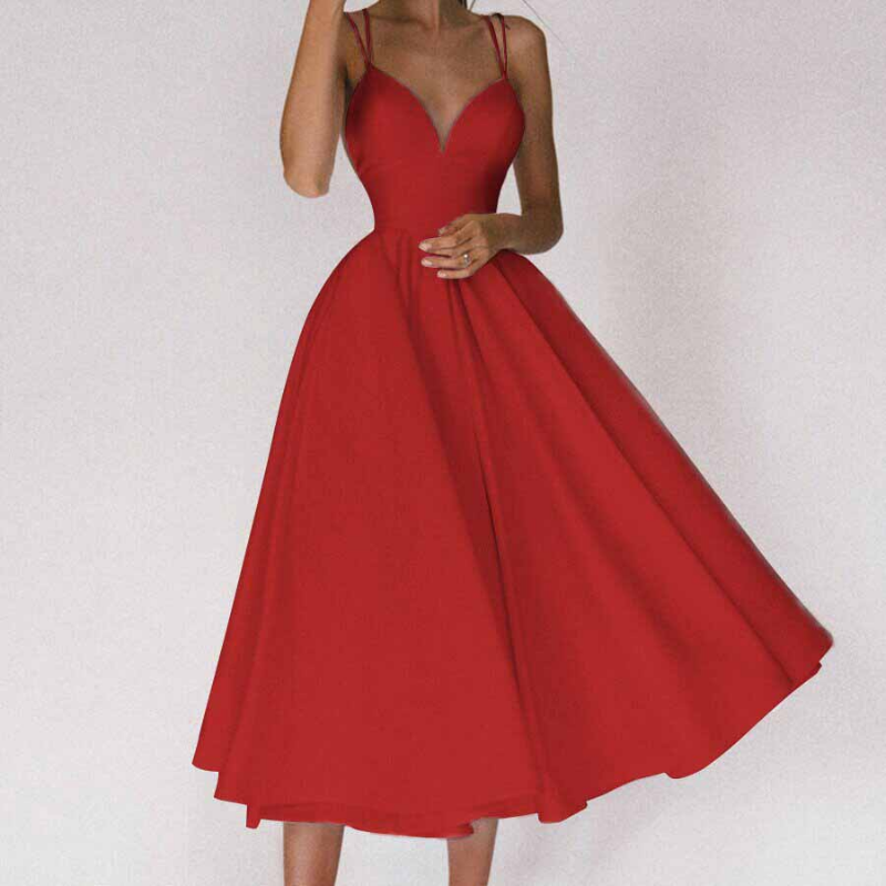 Bequemes Elegantes Kleid mit V-Ausschnitt für dich