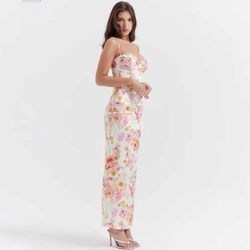 Elegantes Kleid mit Blumenmuster für den Sommer Damenkleid