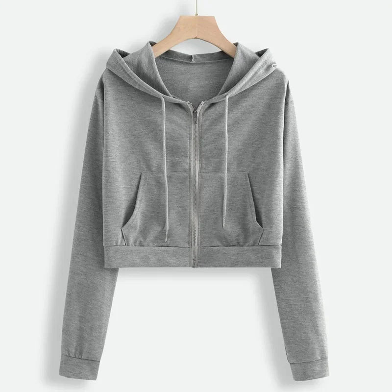 Warme Kuschelige Bequeme Kurze Winter Kapuzen Sweatshirt