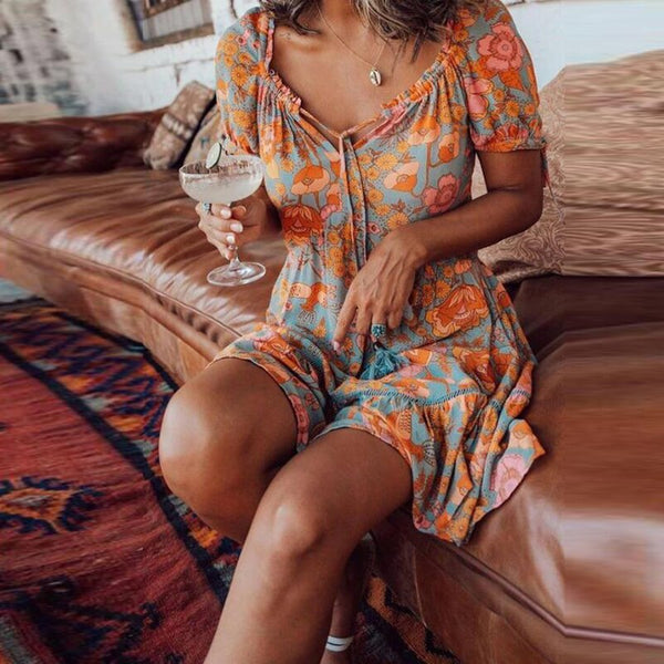 Bequemes - Musselin Kleid für dich mit Schöner Blume