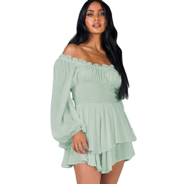 Elegante shoulder Rüschenjurk für besondere Anlässe