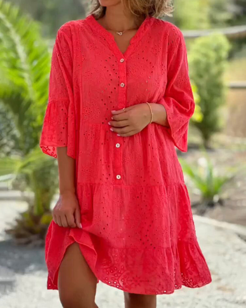 Weiches Sommerkleid aus Baumwollmischung für dich in Blau