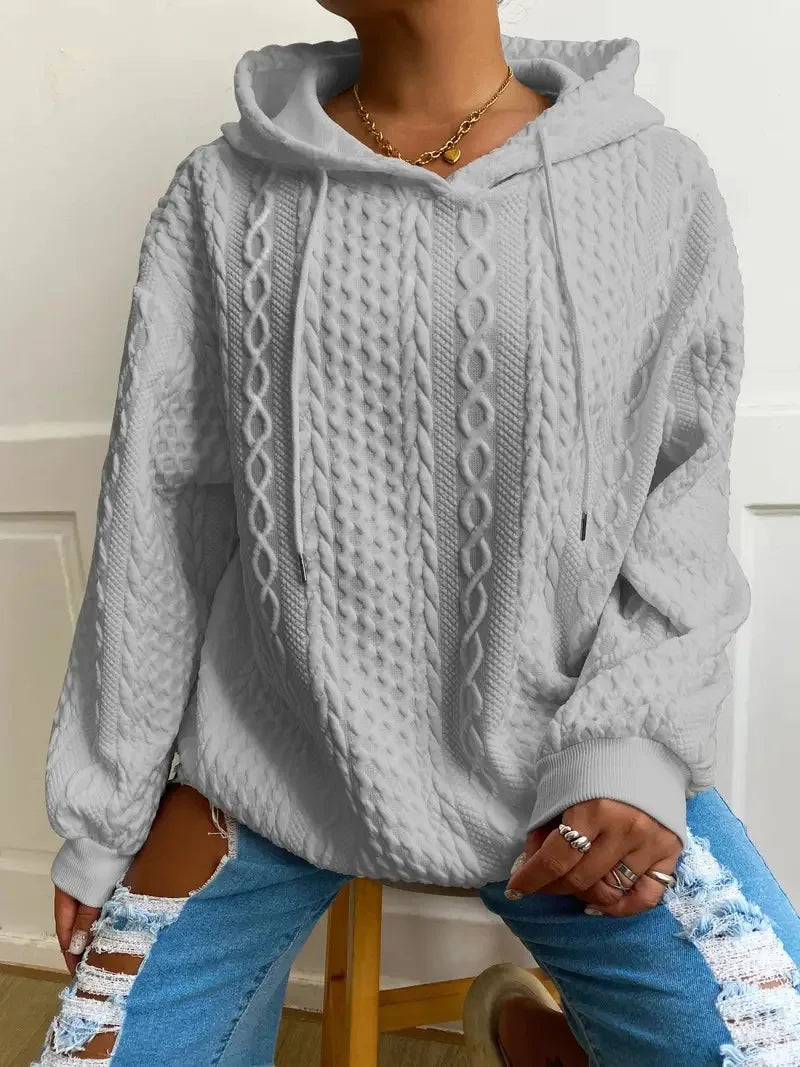 Warm Einfaches Damensweatshirt Mit Kuscheliger Kapuze Hoodie