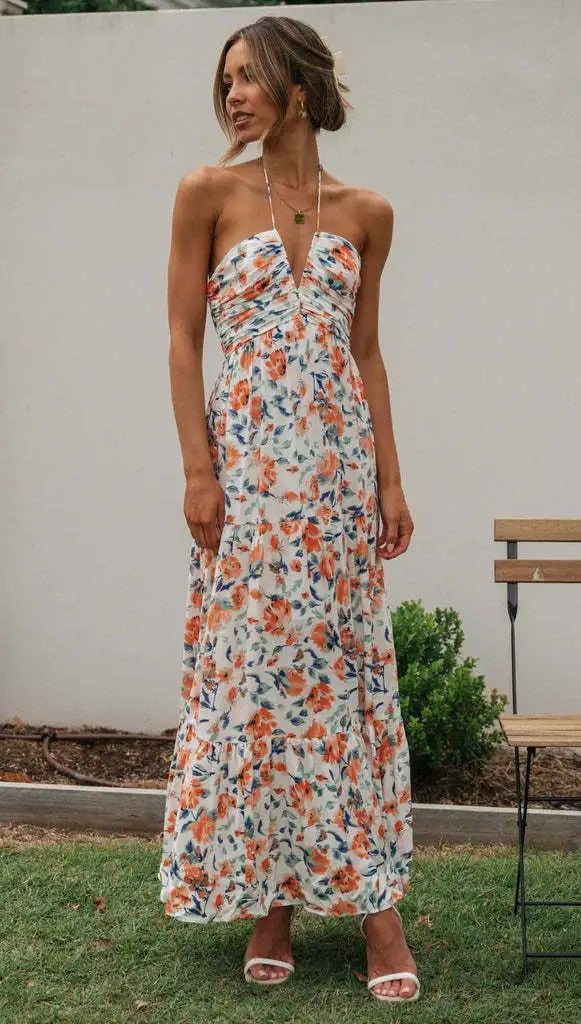 Warmes Ärmelloses Kleid mit Blumenmuster für dich
