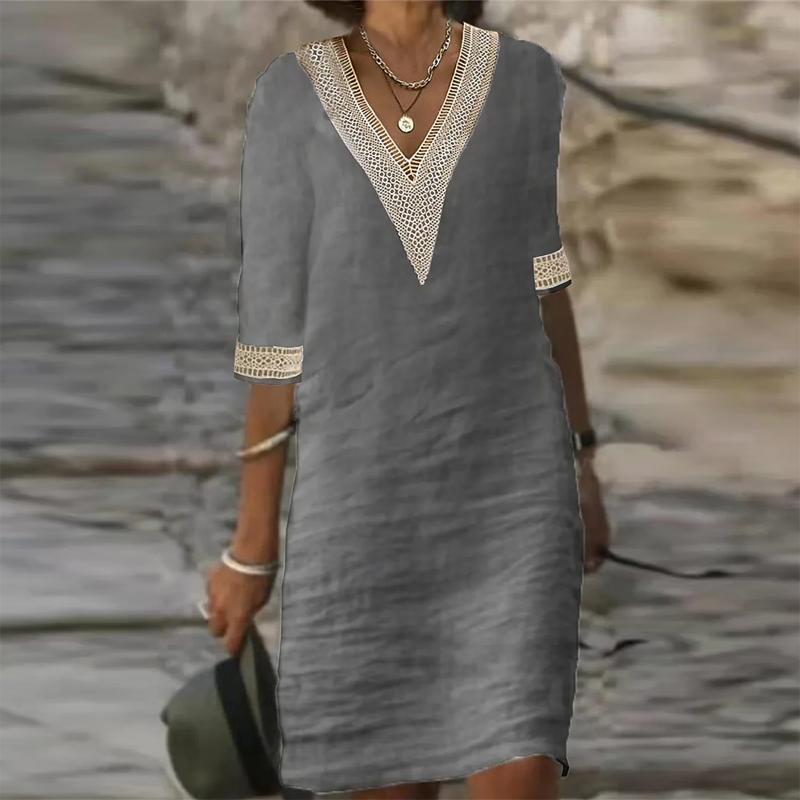 Warmes und Stilvolles Leinen Sommerkleid für Frauen