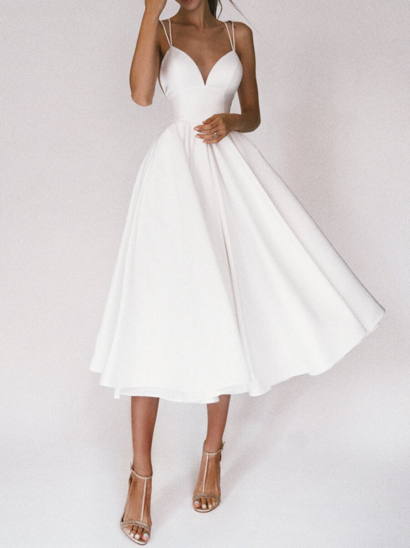 Bequemes Elegantes Kleid mit V-Ausschnitt für dich