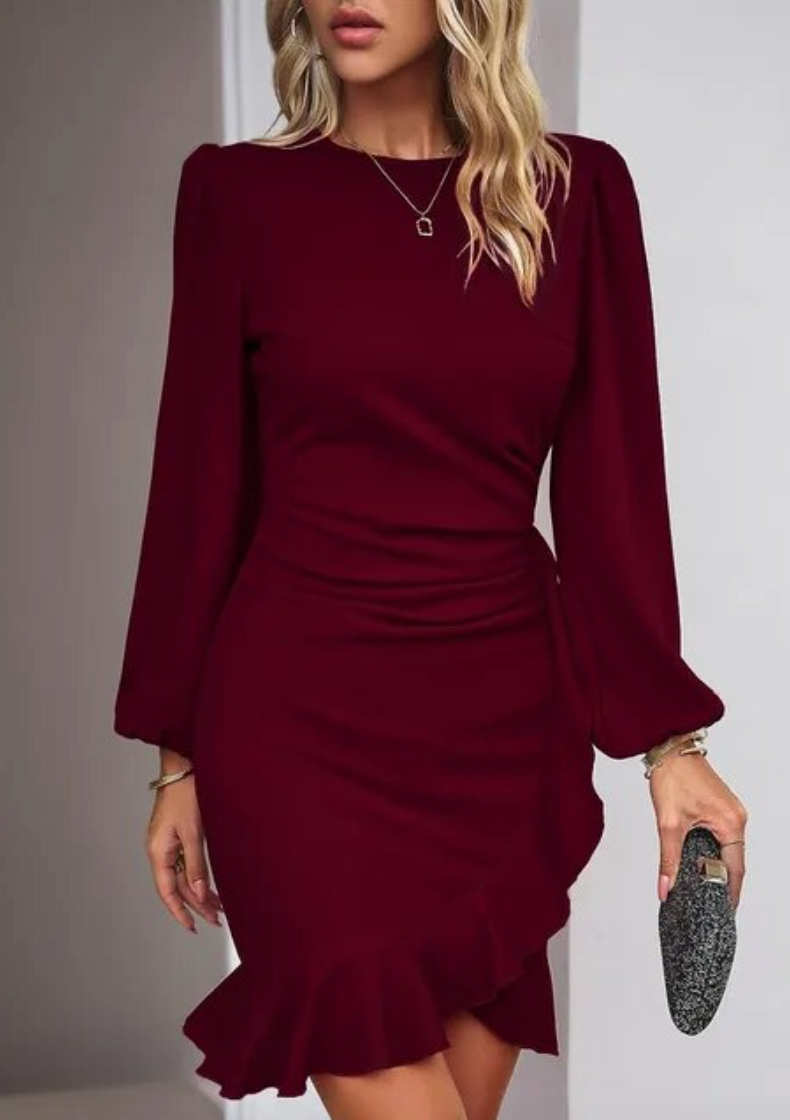 Elegantes Bodycon-Kleid mit Rüschensaum für besondere Anlässe