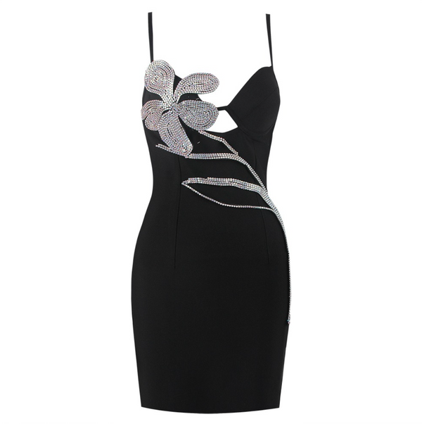 Bezauberndes Minikleid mit herzförmigem Ausschnitt und Blumenverzierung