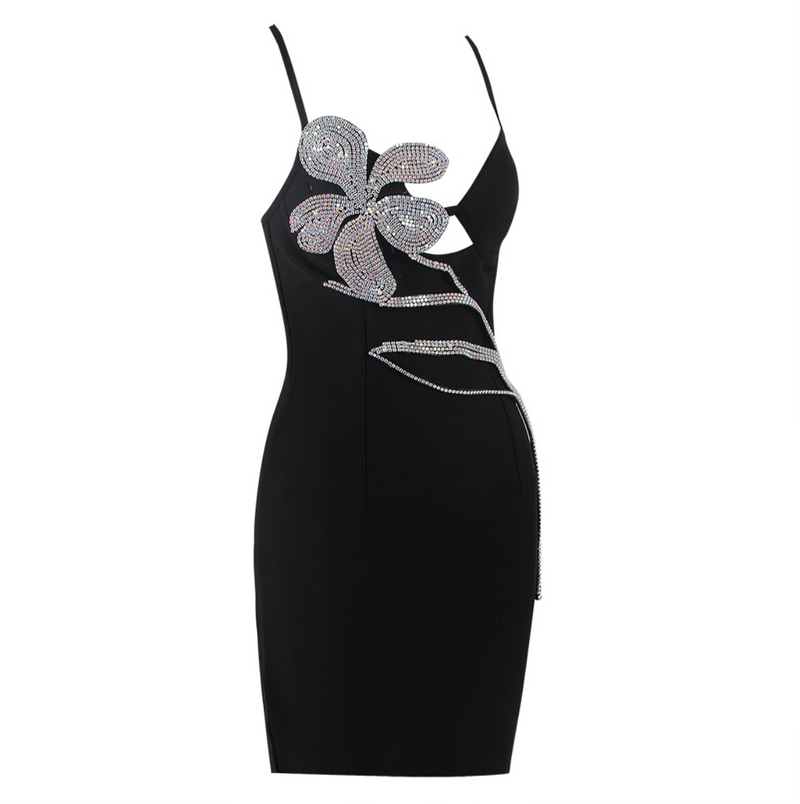 Bezauberndes Minikleid mit herzförmigem Ausschnitt und Blumenverzierung