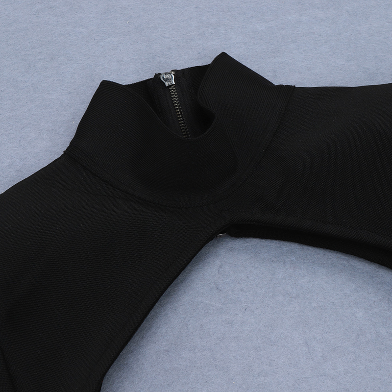 Elegantes Langärmliges, zweiteiliges Mini-Bandage-Kleid mit Herzausschnitt