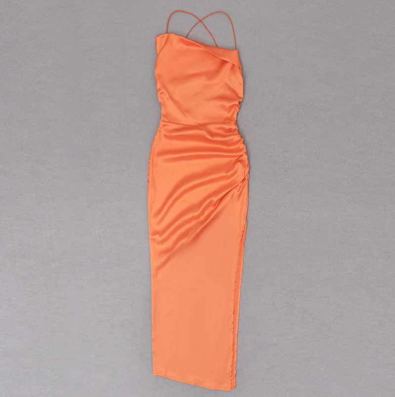 Elegantes Luisa Neckholder-Maxikleid aus Seide mit Stil