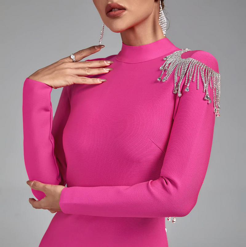 Elegantes Adelina - Rückenfreies Langarm-Maxikleid für Damen